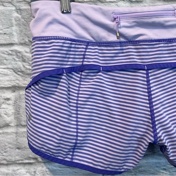 RARE sz 8 Lululemon Speed Short Classic Stripe Iris Flower Pretty Purple Run - Picture 11 of 12